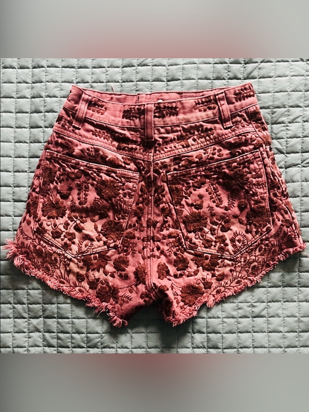 Free People Embroidered Burgundy Shorts 🍷 - Picture 2 of 3